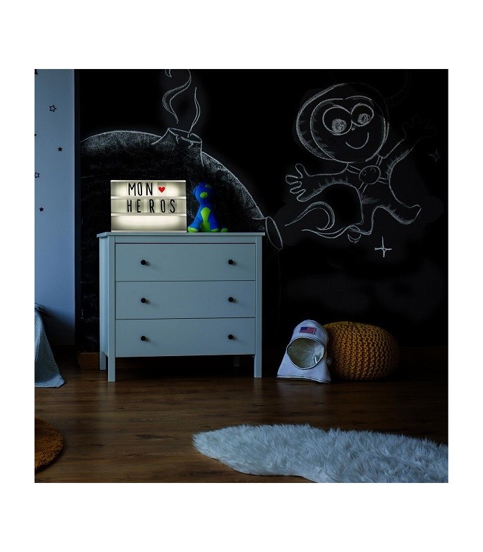 Boîte lumineuse à message format A4 + 85 caractères, rose