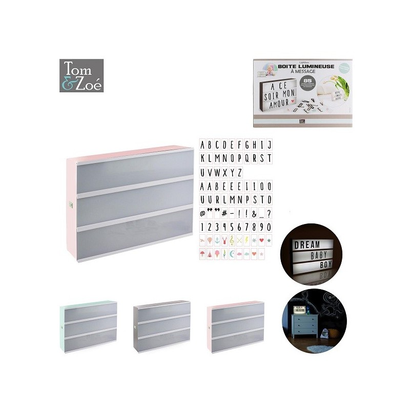 Boîte lumineuse à message format A4 + 85 caractères, bleu