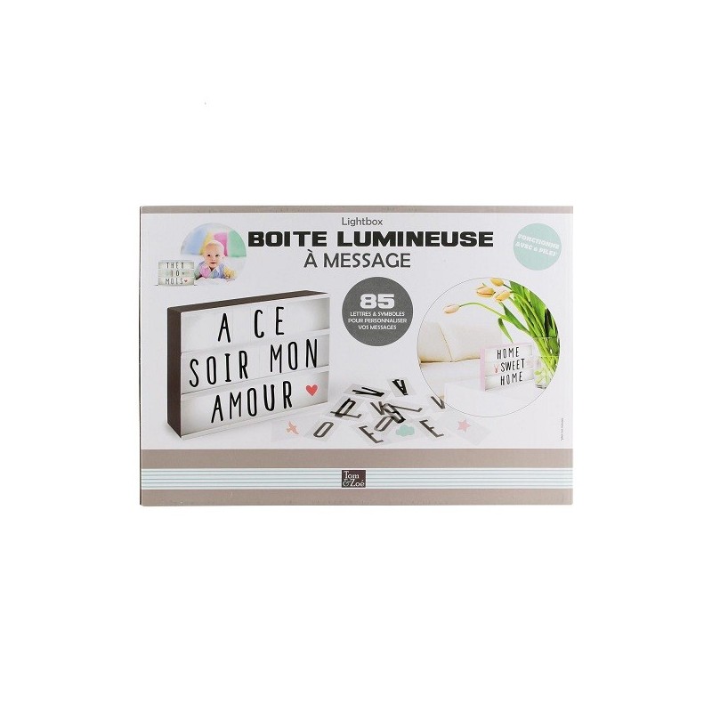 Boîte lumineuse à message format A3 + 85 caractères