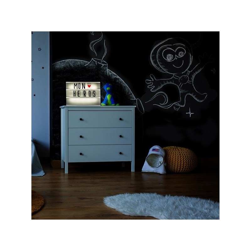 Boîte lumineuse à message format A4 + 85 caractères, bleu