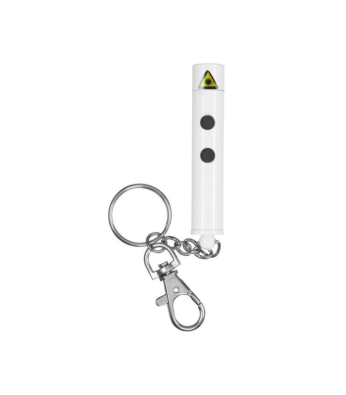 Porte-clés lampe torche et laser, blanc