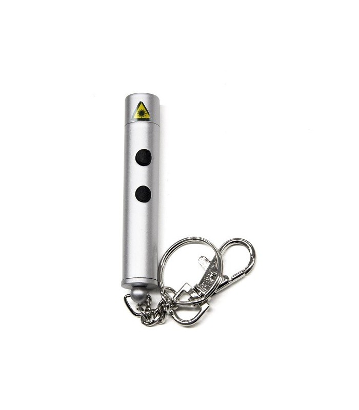 Porte-clés lampe torche et laser, gris