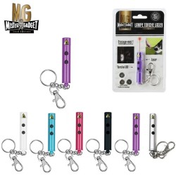 Porte-clés lampe torche et laser, noir