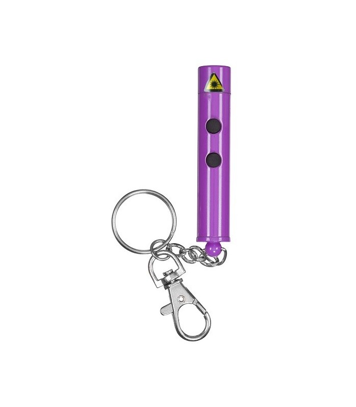 Porte-clés lampe torche et laser, violet