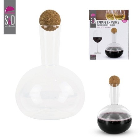 Carafe en verre 1,5L avec bouchon en liège
