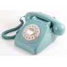 Téléphone vintage avec cadrant rotatif, bleu