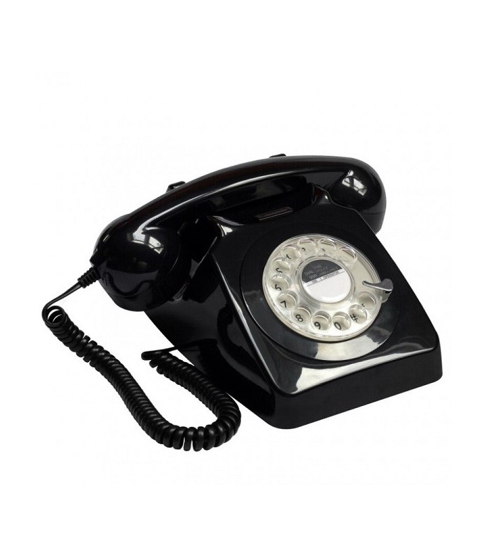 Téléphone vintage avec cadrant rotatif, bleu