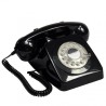 Téléphone vintage avec cadrant rotatif, noir
