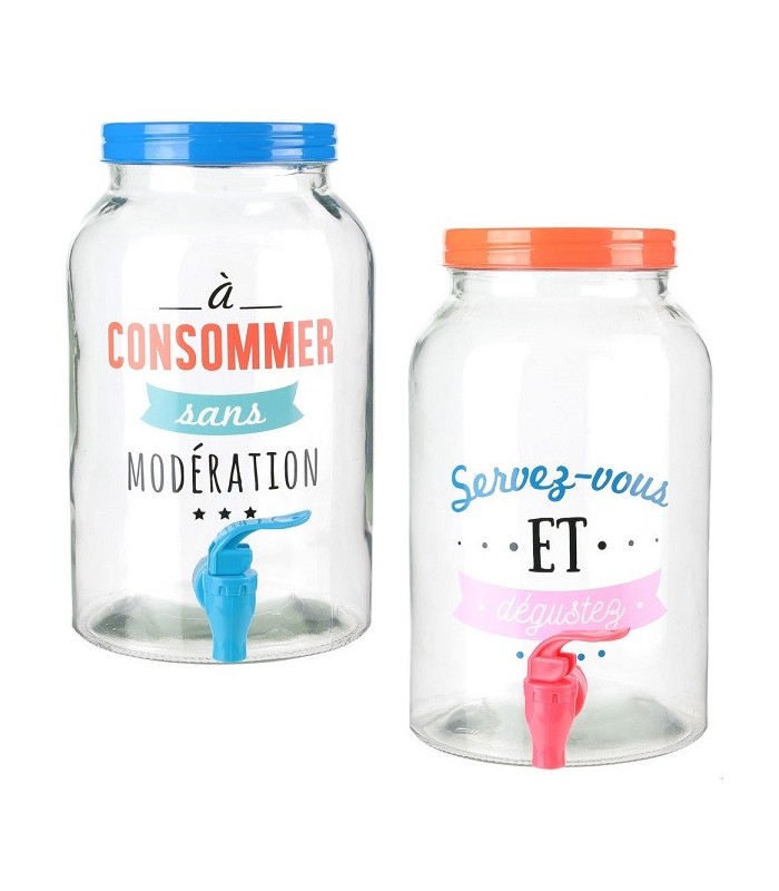 Fontaine à boisson 3,5L "A consommer sans modération", corail