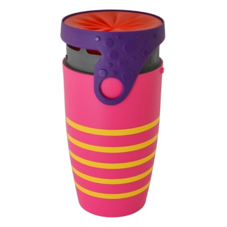 Mug étanche rose rayé jaune Twizz Ipanema - Néolid