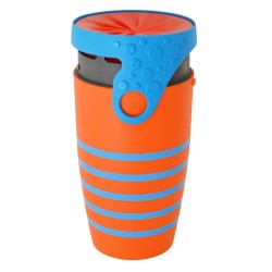 Mug étanche orange rayé bleu Twizz René - Néolid