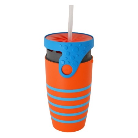 Mug étanche orange rayé bleu Twizz René - Néolid