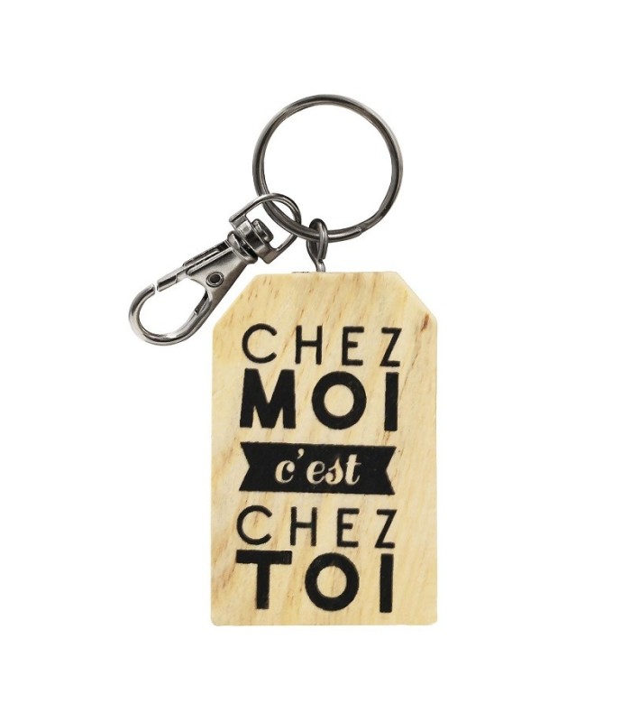 Porte-clés en bois "Bienvenue chez Nous"