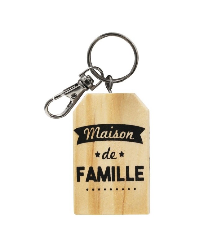Porte-clés en bois "Maison de Famille"