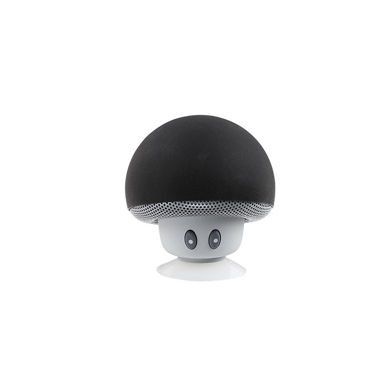 Mini haut-parleur Bluetooth noir look champignon