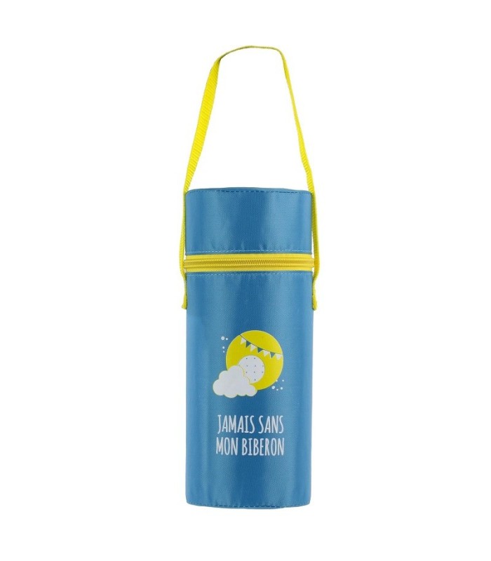 Porte biberon maintien température, bleu