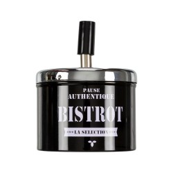 Cendrier poussoir "Je fais toujours un tabac !", noir