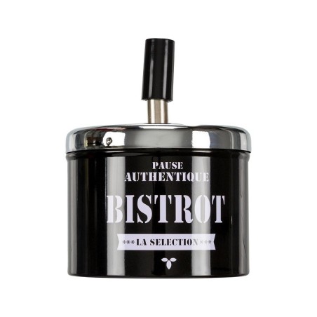 Cendrier poussoir "Je fais toujours un tabac !", noir