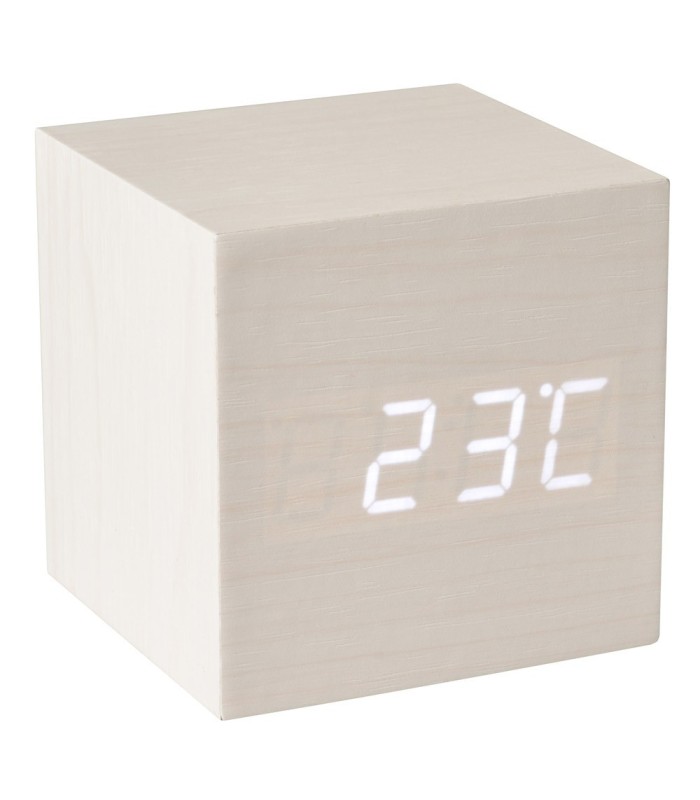 Réveil en bois Led blanc