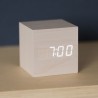 Réveil en bois Led blanc