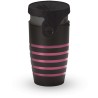 Mug étanche noir rayé rose Twizz Sonia, Néolid