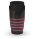 Mug étanche noir rayé rose Sonia