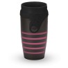 Mug étanche noir rayé rose Twizz Sonia de Néolid