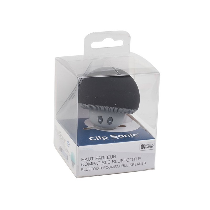 Mini haut-parleur Bluetooth noir look champignon