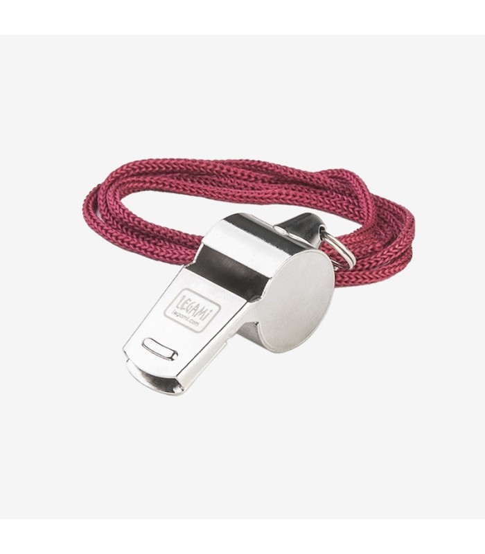 Sifflet en métal vintage avec cordon rouge