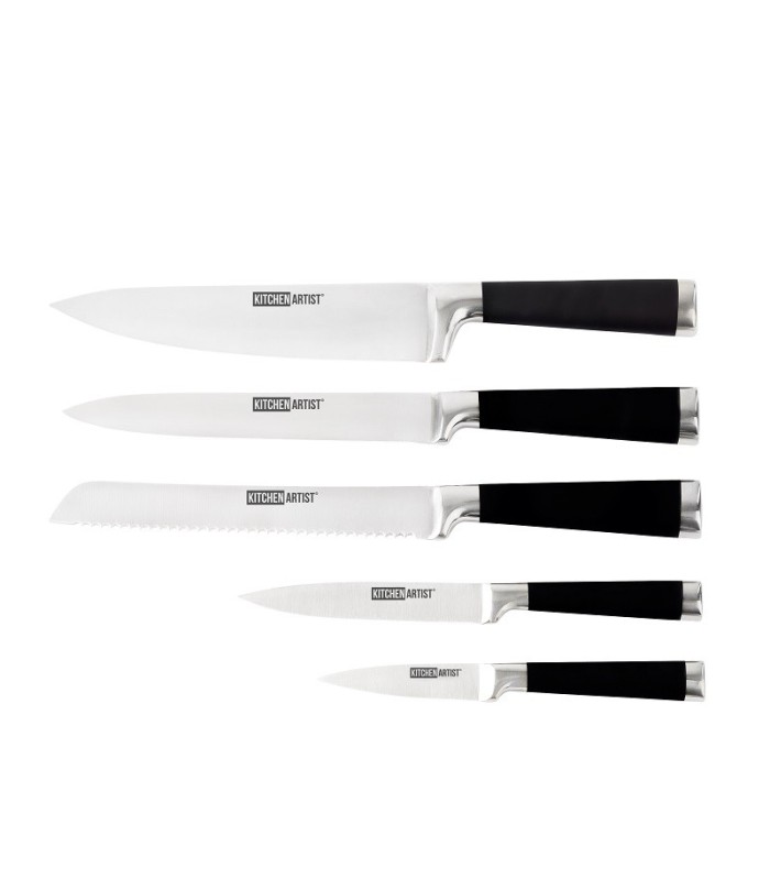 Bloc design de 5 couteaux en inox