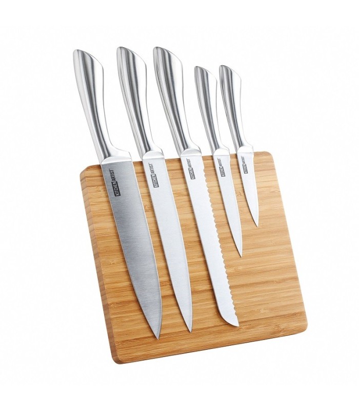 Set de 5 couteaux sur bloc bambou aimanté