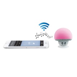 Mini haut-parleur Bluetooth rose look champignon