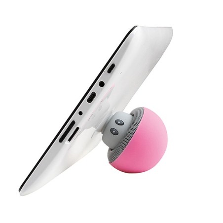 Mini haut-parleur Bluetooth rose look champignon