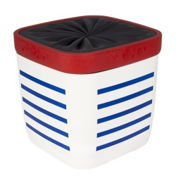 Lunch box blanc rayé bleu marcel