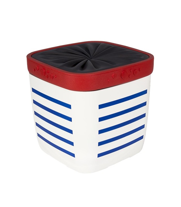 Lunch box blanc rayé bleu marcel