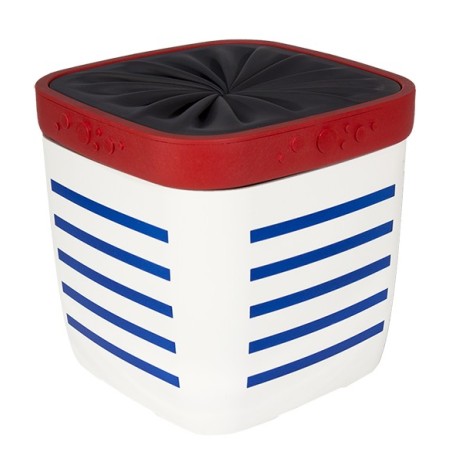 Lunch box blanc rayé bleu Marcel, Néolid