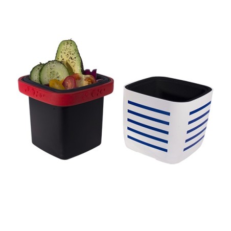 Lunch box blanc rayé bleu Marcel, Néolid