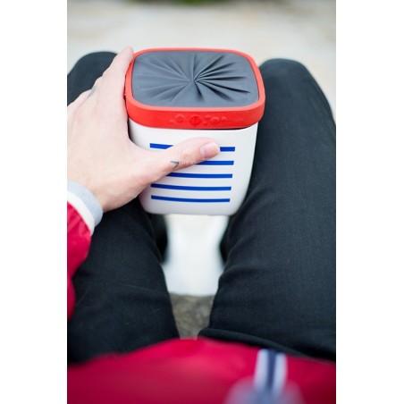 Lunch box blanc rayé bleu Marcel, Néolid