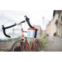 Lunch box blanc rayé bleu marcel