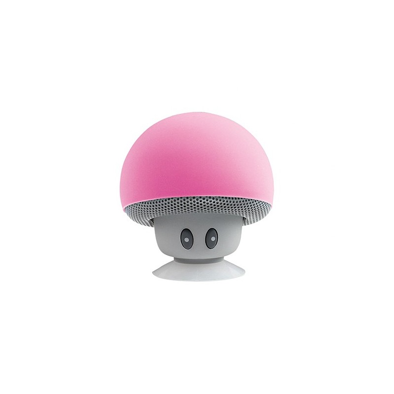 Mini haut-parleur Bluetooth rose look champignon