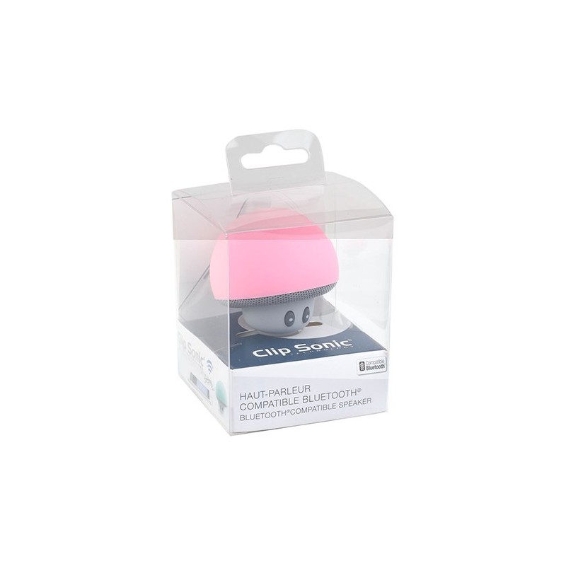 Mini haut-parleur Bluetooth rose look champignon