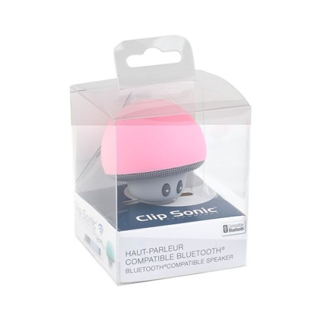 Mini haut-parleur Bluetooth rose look champignon