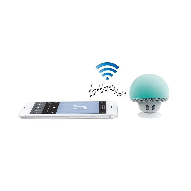 Mini haut-parleur Bluetooth vert look champignon