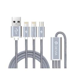 Câble premium 3 en 1 gris