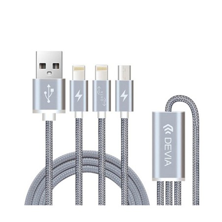 Câble premium 3 en 1 gris