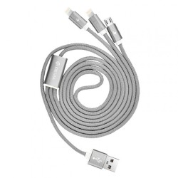 Câble premium 3 en 1 gris