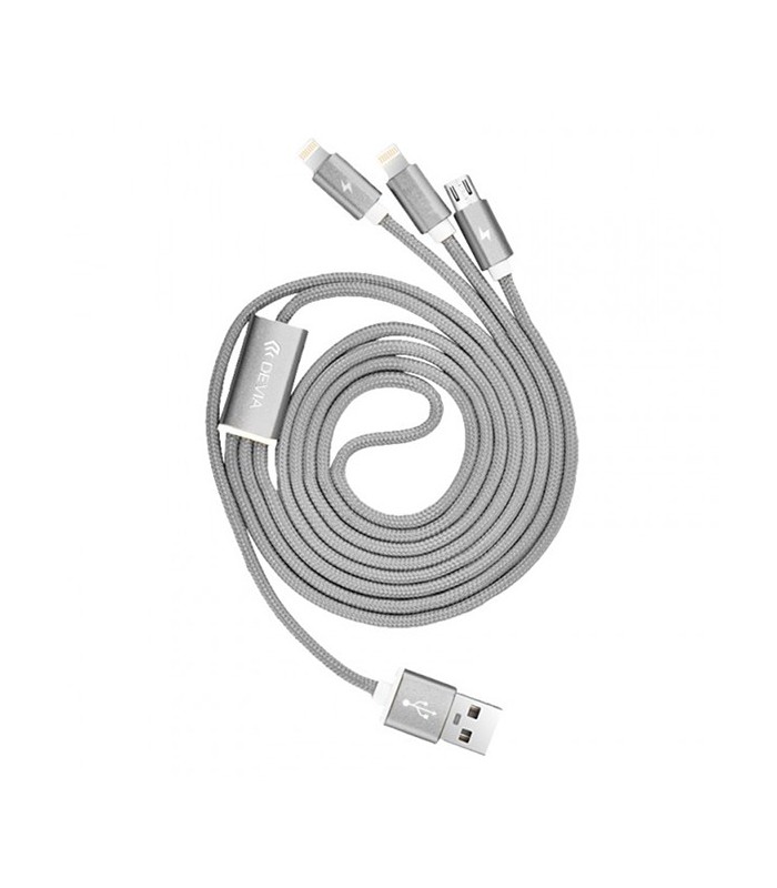 Câble premium 3 en 1 gris