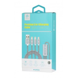 Câble premium 3 en 1 gris