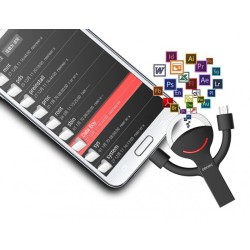 Clé USB, câble data et charge avec 2 ports micro-USB