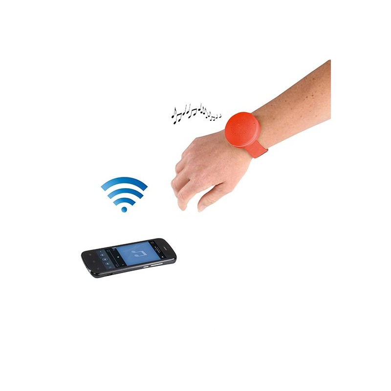 Bracelet haut-parleur rouge connecté Bluetooth